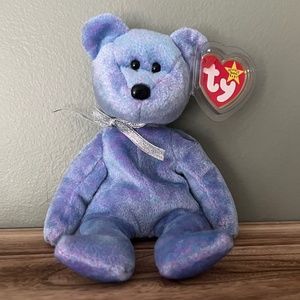 Retired Ty "Chubby" Bear Beanie Baby w/Tag Protector